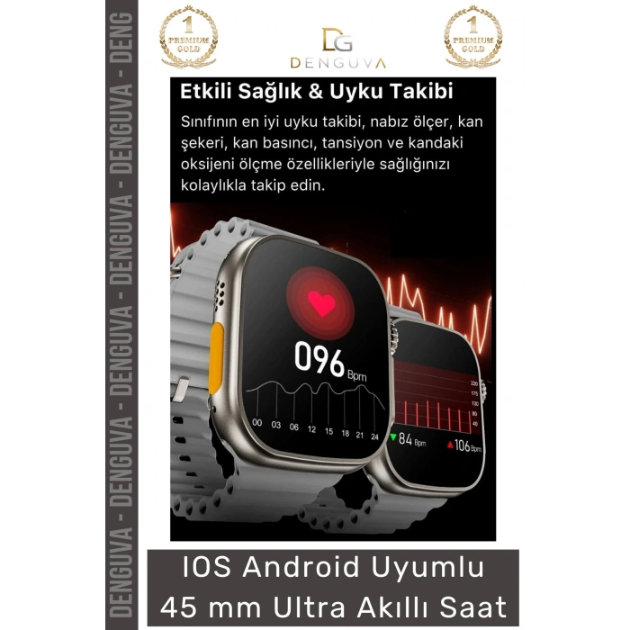 #AkıllıSaat Watch8 Ultra 2023 Smart Watch Su Geçirmez Nabız Ölçer iOS Android 45mm Ultra Akıllı Saat