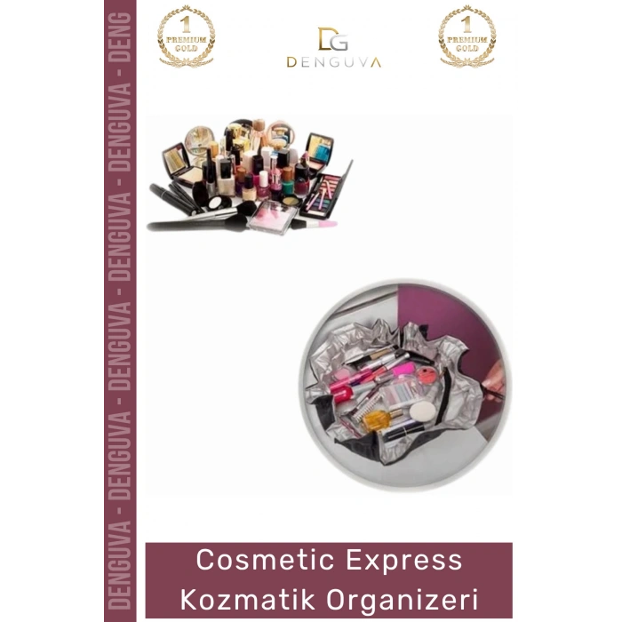 #MakyajÇantası Şık Büzgülü Pratik Makyaj Çantası Seyahat Tipi Düzenleyici Cosmetic Express Kozmetik Organizeri