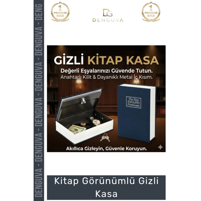#GizliKasa Sözlük Tasarımlı Metal İç Hazneli Güvenli Kilitli Küçük Boy Kitap Görünümlü Gizli Kasa