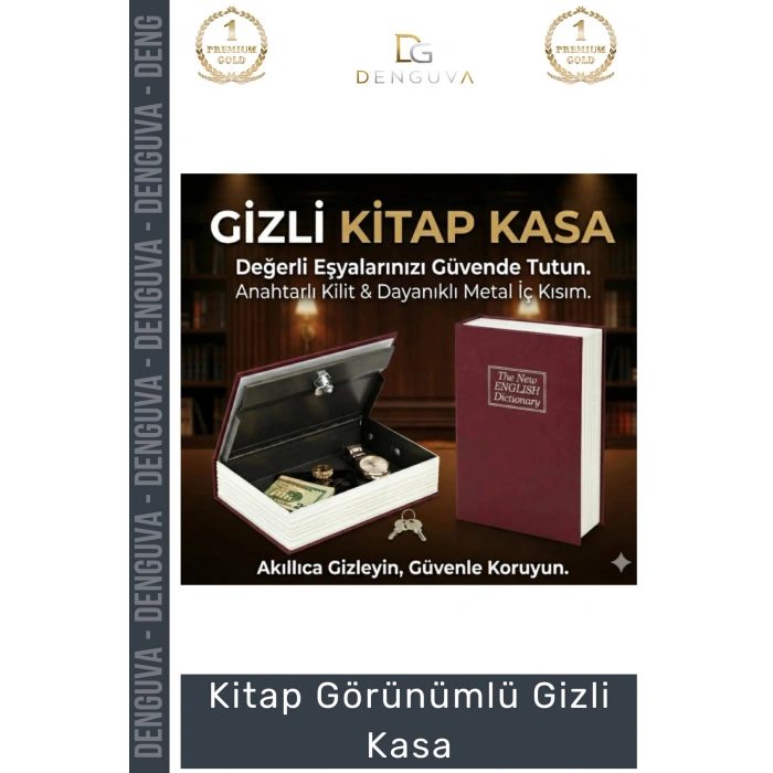 #GizliKasa Sözlük Tasarımlı Metal İç Hazneli Güvenli Kilitli Küçük Boy Kitap Görünümlü Gizli Kasa
