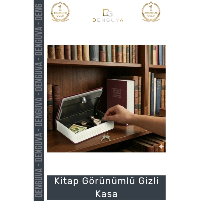 #GizliKasa Sözlük Tasarımlı Metal İç Hazneli Güvenli Kilitli Küçük Boy Kitap Görünümlü Gizli Kasa