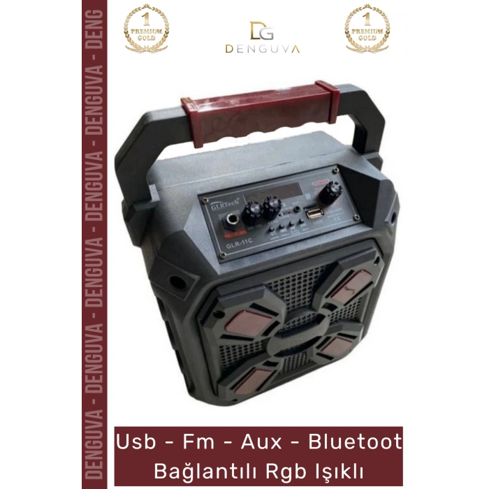 #Hoparlör Taşınabilir Bluetooth Amfili Hoparlör 65 inç USB Aux Şarjlı Mikrofon Siyah Karaoke Box