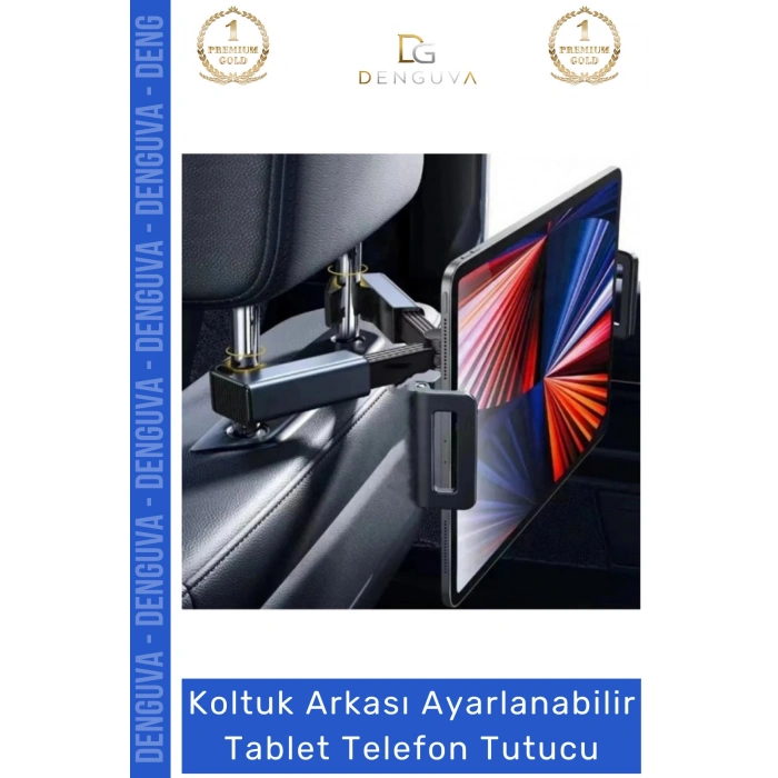 #TelefonTutucu Araç Arka Koltuk Başlık Uyumlu 360 Derece Döner Başlıklı Ayarlanabilir Tablet Telefon Tututcu
