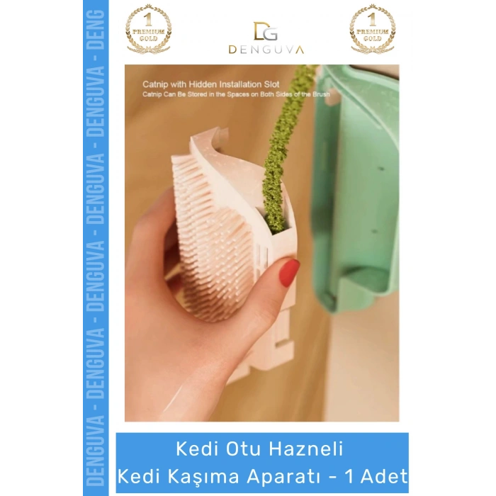 #KediFırçası Tüy Kedi Otu Hazneli Duvara Monteli Masaj Etkili Kedi Kaşınma Tarama Aparatı Fırçası