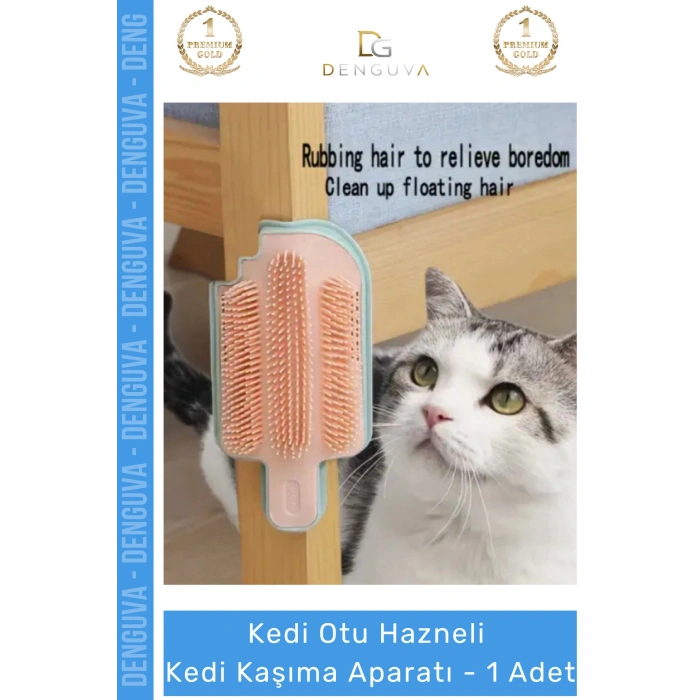 #KediFırçası Tüy Kedi Otu Hazneli Duvara Monteli Masaj Etkili Kedi Kaşınma Tarama Aparatı Fırçası