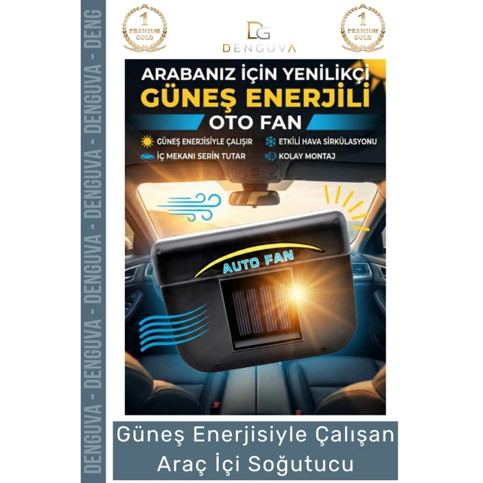 #AraçFanı Güneş Enerjili Auto Cool Portatif Oto Havalandırma Fan Sistemi Çalışan Araç İçi Soğutucu