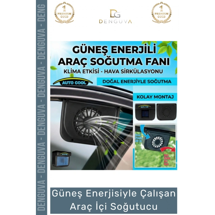 #AraçFanı Güneş Enerjili Auto Cool Portatif Oto Havalandırma Fan Sistemi Çalışan Araç İçi Soğutucu