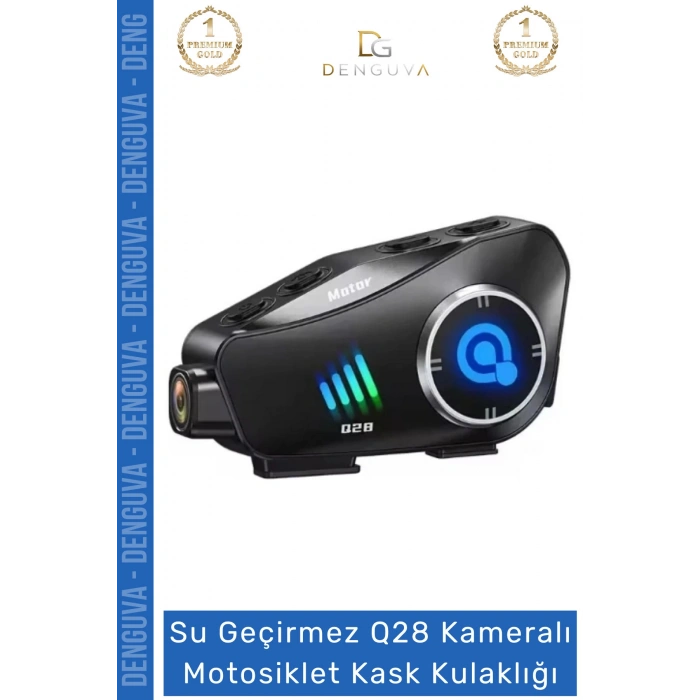 #KaskKulaklığı Q28 Bluetooth 53 HD 1080P IPX6 Su Geçirmez Interkom Kameralı Motosiklet Kask Kulaklığı