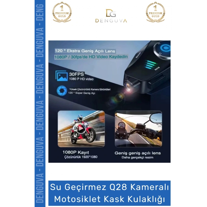 #KaskKulaklığı Q28 Bluetooth 53 HD 1080P IPX6 Su Geçirmez Interkom Kameralı Motosiklet Kask Kulaklığı