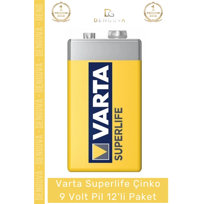 #Pil Superlife Çinko Karbon 6F22 Duman Dedektörü Telsiz Ekonomik 9 Volt Pil 12li Paket