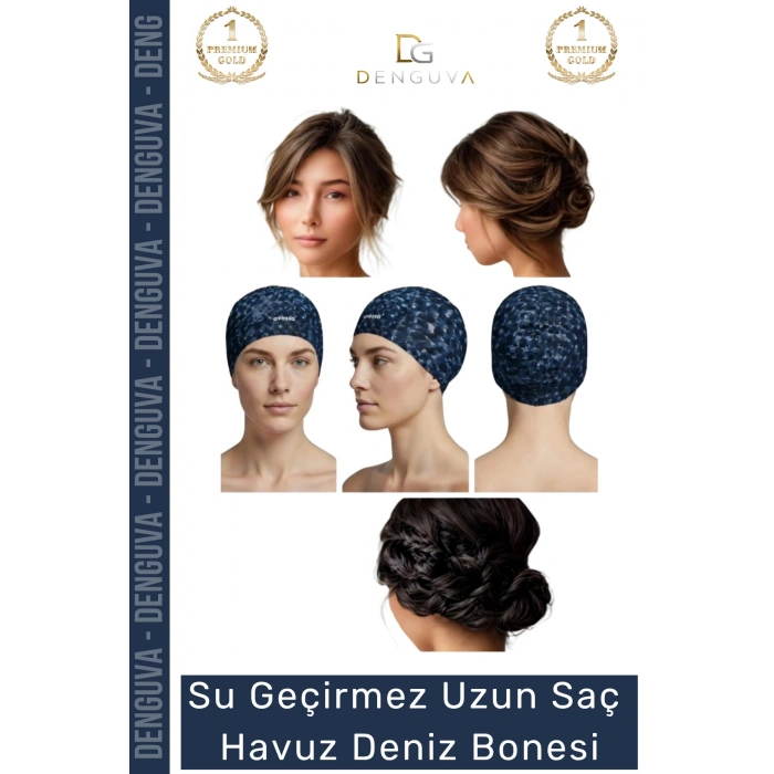 #Bone Uzun Saç Kaymaz Su Geçirmez Sızdırmaz Yüzücü Deniz Bonesi Elastik Bez Yüzme Şapkası