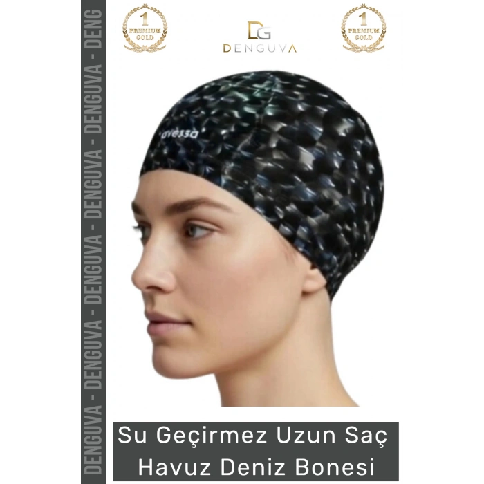 #Bone Uzun Saç Kaymaz Su Geçirmez Sızdırmaz Yüzücü Deniz Bonesi Elastik Bez Yüzme Şapkası