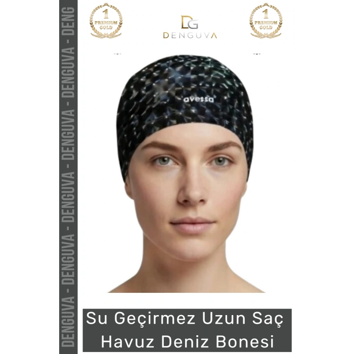 #Bone Uzun Saç Kaymaz Su Geçirmez Sızdırmaz Yüzücü Deniz Bonesi Elastik Bez Yüzme Şapkası