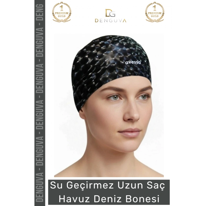 #Bone Uzun Saç Kaymaz Su Geçirmez Sızdırmaz Yüzücü Deniz Bonesi Elastik Bez Yüzme Şapkası