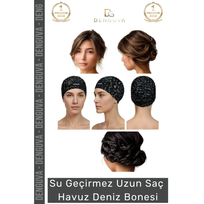 #Bone Uzun Saç Kaymaz Su Geçirmez Sızdırmaz Yüzücü Deniz Bonesi Elastik Bez Yüzme Şapkası