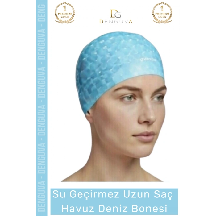#Bone Uzun Saç Kaymaz Su Geçirmez Sızdırmaz Yüzücü Deniz Bonesi Elastik Bez Yüzme Şapkası