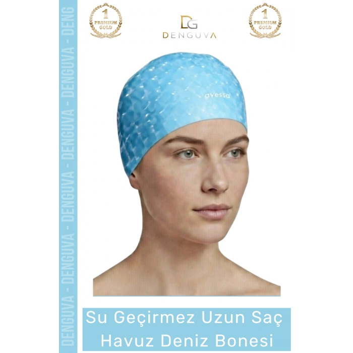 #Bone Uzun Saç Kaymaz Su Geçirmez Sızdırmaz Yüzücü Deniz Bonesi Elastik Bez Yüzme Şapkası