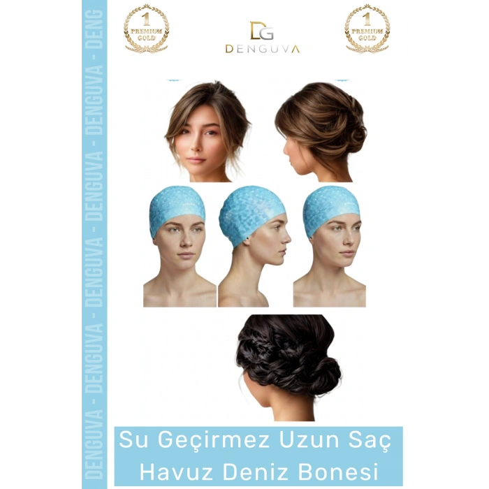 #Bone Uzun Saç Kaymaz Su Geçirmez Sızdırmaz Yüzücü Deniz Bonesi Elastik Bez Yüzme Şapkası
