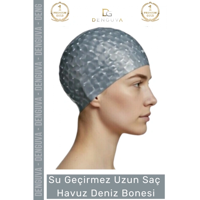 #Bone Uzun Saç Kaymaz Su Geçirmez Sızdırmaz Yüzücü Deniz Bonesi Elastik Bez Yüzme Şapkası