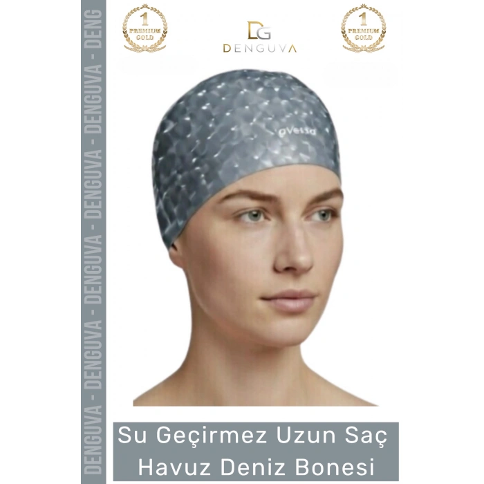 #Bone Uzun Saç Kaymaz Su Geçirmez Sızdırmaz Yüzücü Deniz Bonesi Elastik Bez Yüzme Şapkası