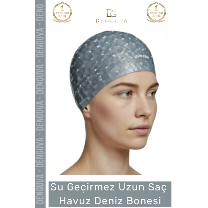 #Bone Uzun Saç Kaymaz Su Geçirmez Sızdırmaz Yüzücü Deniz Bonesi Elastik Bez Yüzme Şapkası