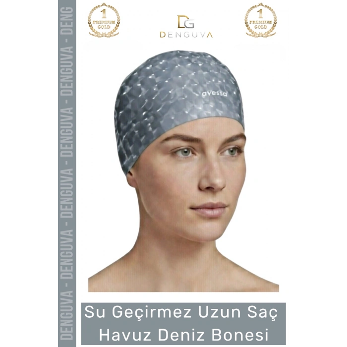 #Bone Uzun Saç Kaymaz Su Geçirmez Sızdırmaz Yüzücü Deniz Bonesi Elastik Bez Yüzme Şapkası