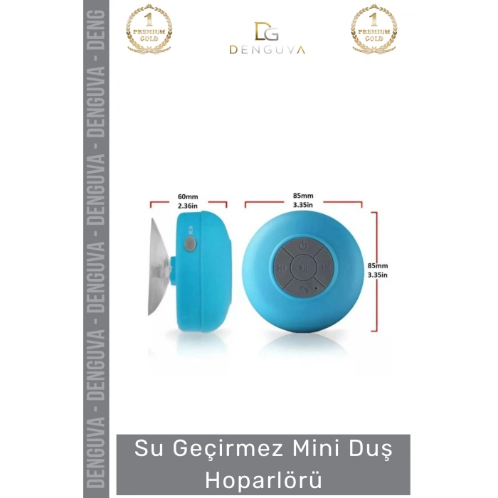 #Hoparlör Bluetooth Su Geçirmez Vantuzlu Dahili Mikrofonlu Kablosuz Şarjlı Duş Kamp Sahil Hoparlör