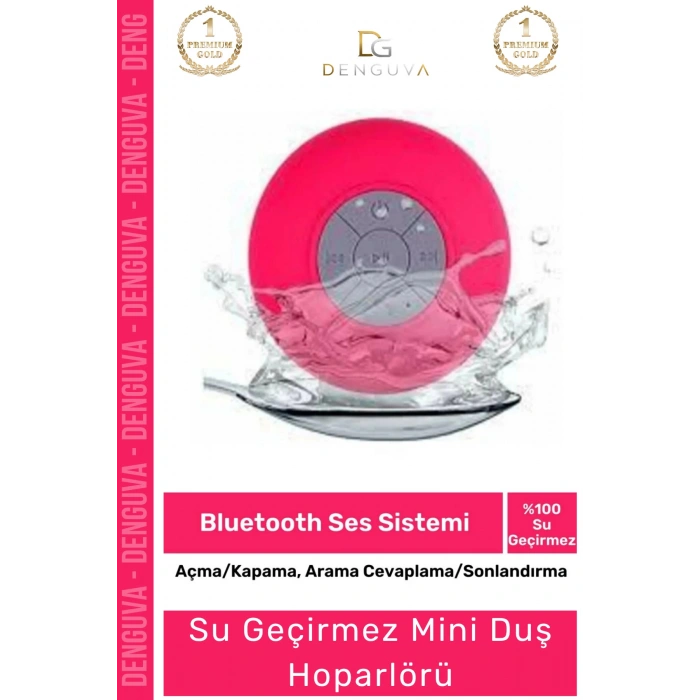 #Hoparlör Bluetooth Su Geçirmez Vantuzlu Dahili Mikrofonlu Kablosuz Şarjlı Duş Kamp Sahil Hoparlör