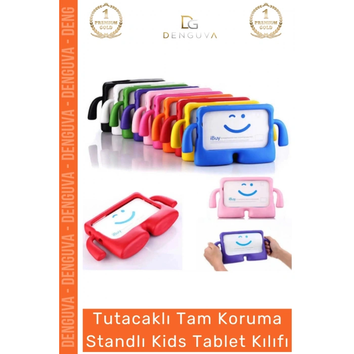 #TabletTutucu Apple iPad 7 8 9 Nesil 10 2 Inç Yumuşak Dokulu Tutacaklı Darbe Tam Koruma Standlı Kids