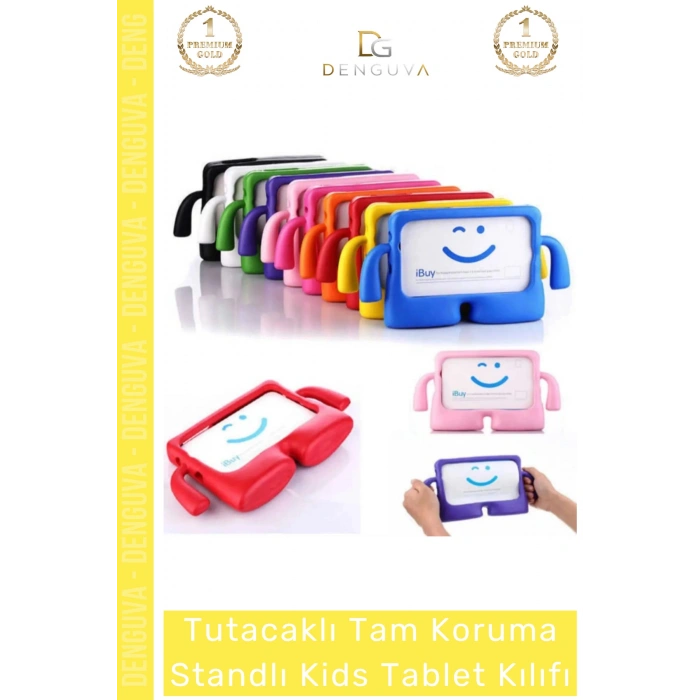 #TabletTutucu Apple iPad 7 8 9 Nesil 10 2 Inç Yumuşak Dokulu Tutacaklı Darbe Tam Koruma Standlı Kids