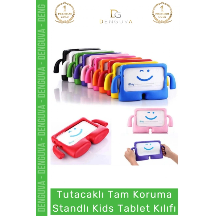 #TabletTutucu Apple iPad 7 8 9 Nesil 10 2 Inç Yumuşak Dokulu Tutacaklı Darbe Tam Koruma Standlı Kids