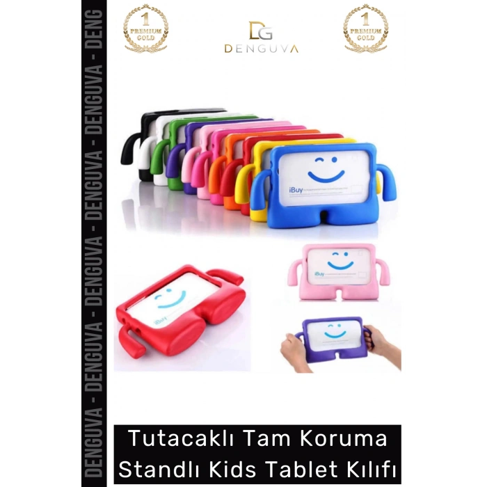 #TabletTutucu Apple iPad 7 8 9 Nesil 10 2 Inç Yumuşak Dokulu Tutacaklı Darbe Tam Koruma Standlı Kids
