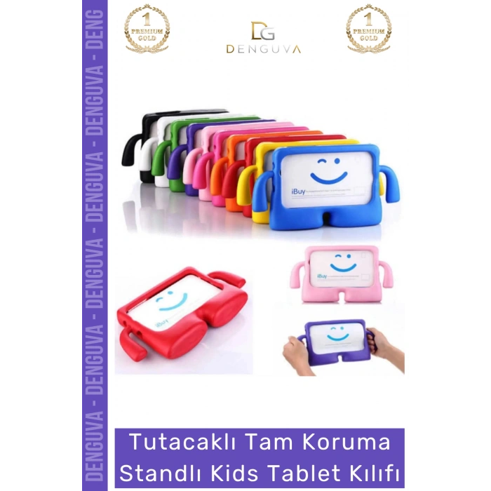#TabletTutucu Apple iPad 7 8 9 Nesil 10 2 Inç Yumuşak Dokulu Tutacaklı Darbe Tam Koruma Standlı Kids
