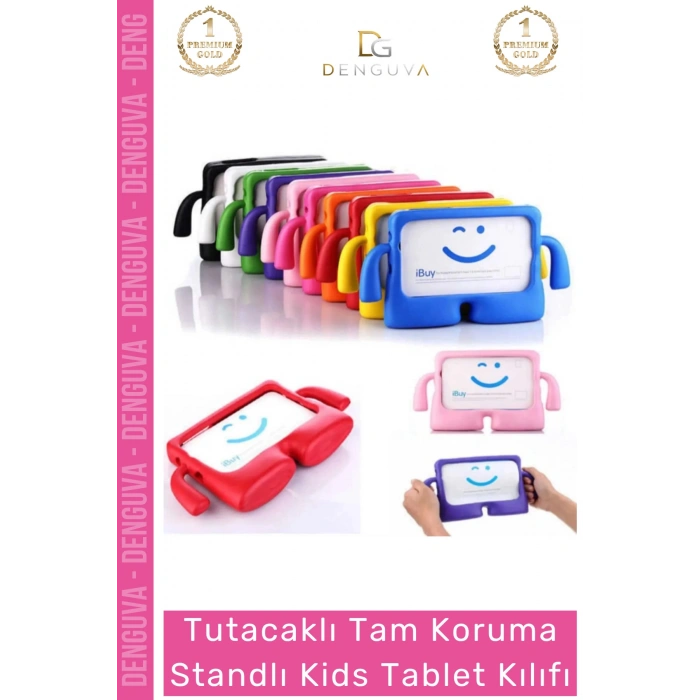 #TabletTutucu Apple iPad 7 8 9 Nesil 10 2 Inç Yumuşak Dokulu Tutacaklı Darbe Tam Koruma Standlı Kids