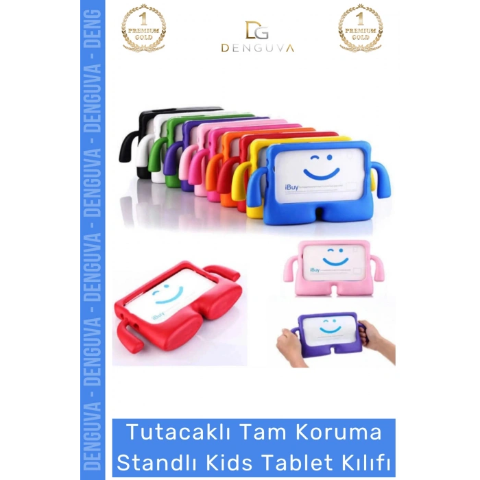 #TabletTutucu Apple iPad 7 8 9 Nesil 10 2 Inç Yumuşak Dokulu Tutacaklı Darbe Tam Koruma Standlı Kids