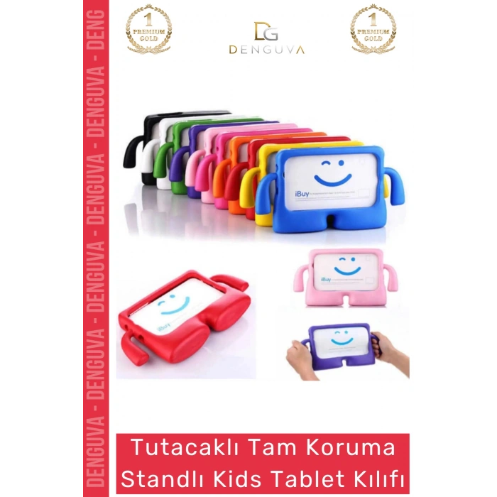 #TabletTutucu Apple iPad 7 8 9 Nesil 10 2 Inç Yumuşak Dokulu Tutacaklı Darbe Tam Koruma Standlı Kids
