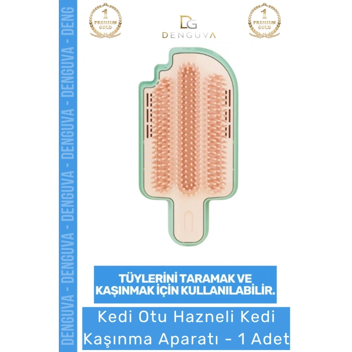 #KediTarama Kedi Otu Hazneli Duvar Tipi Masaj Fırçası Tüy Temizleme Kendi Kendine Kaşınma Tarama Aparatı - 1 Adet