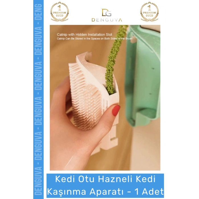 #KediTarama Kedi Otu Hazneli Duvar Tipi Masaj Fırçası Tüy Temizleme Kendi Kendine Kaşınma Tarama Aparatı - 1 Adet