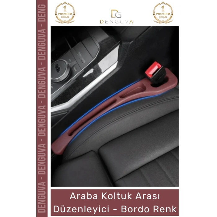 #AraçOrganizer Araç İçi Organizer İkili Set Premium Deri Araba Yan Cep Koltuk Arası Düzenleyici Bordo