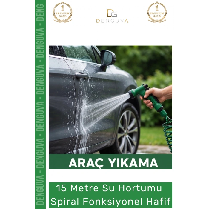 #Hortum Profesyonel Bahçe Bakımı Esnek Dayanıklı 15 Metre Su Hortumu Spiral Fonksiyonel Hafif