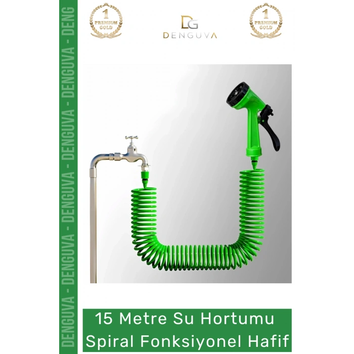 #Hortum Profesyonel Bahçe Bakımı Esnek Dayanıklı 15 Metre Su Hortumu Spiral Fonksiyonel Hafif