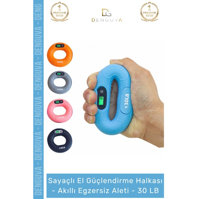 #ElYayı Dijital Ekranlı El Güçlendirici Bilek Antrenman Silikon Akıllı Egzersiz Aleti 30 LB - 1 Adet