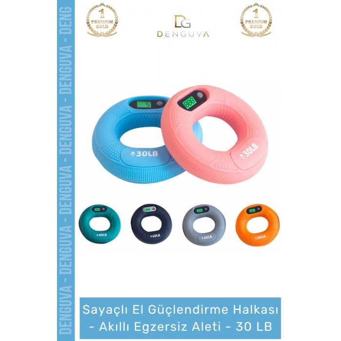 #ElYayı Dijital Ekranlı El Güçlendirici Bilek Antrenman Silikon Akıllı Egzersiz Aleti 30 LB - 1 Adet