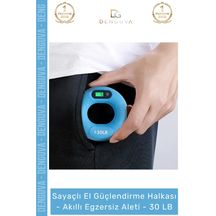 #ElYayı Dijital Ekranlı El Güçlendirici Bilek Antrenman Silikon Akıllı Egzersiz Aleti 30 LB - 1 Adet