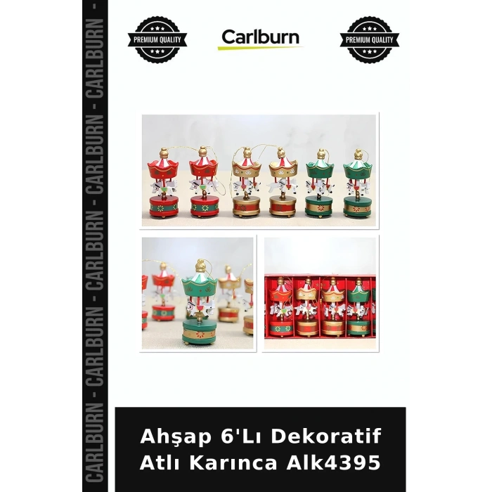 Ahşap 6Lı Dekoratif Atlı Karınca Arkadaşa Hediye Ev Hediyesi Sunum Objesi