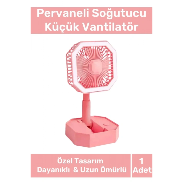 Deluxe Katlanabilir 2 Modlu Usb Şarjlı Sessiz Mini Fan Yelpazeli Pervaneli Soğutucu Vantilatör