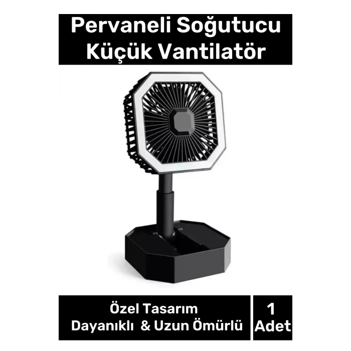 Deluxe Katlanabilir 2 Modlu Usb Şarjlı Sessiz Mini Fan Yelpazeli Pervaneli Soğutucu Vantilatör
