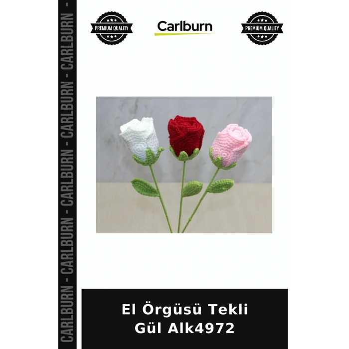 El Örgüsü Tekli Gül Salon Aksesuarı Hatıra Hediye Örme Çiçek