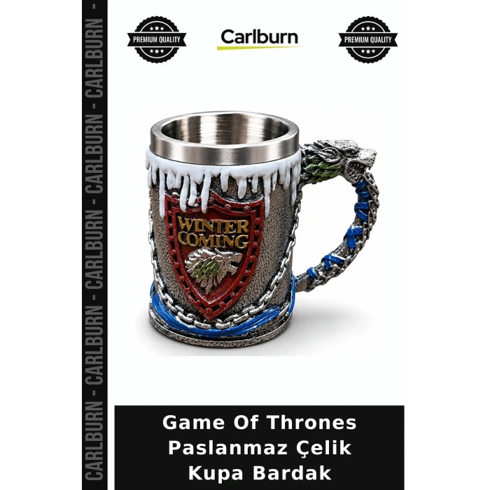 Game Of Thrones Tasarımlı 3D Paslanmaz Çelik Kupa Bardak Alk6507