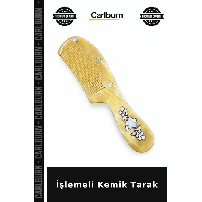 İşlemeli Kemik Tarak Estetik Eşya Kişisel Bakım Koleksiyonluk Parça